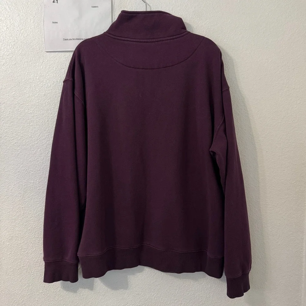 Rodd &‎ Gunn Mens 2XL Maroon Burgundy Cotton Blend Fleece Quarter Zip Pullover